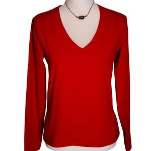 Faded Glory Red Long Sleeve Stretch Tee Shirt – Size Small